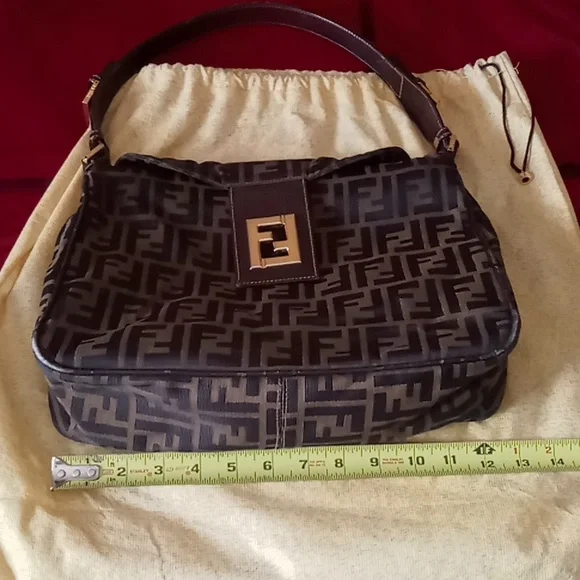 AUTHENTIC Vintage FENDI Zucca Handbag - Picture 14 of 16